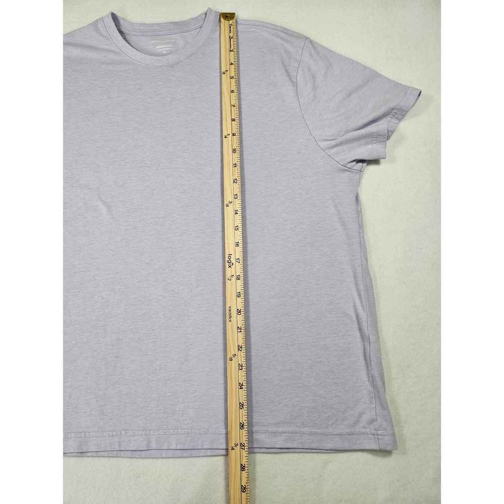 Banana Republic Mens Premium Wash T-Shirt XL Light Purple Lavender Crewneck Tee - Picture 4 of 6